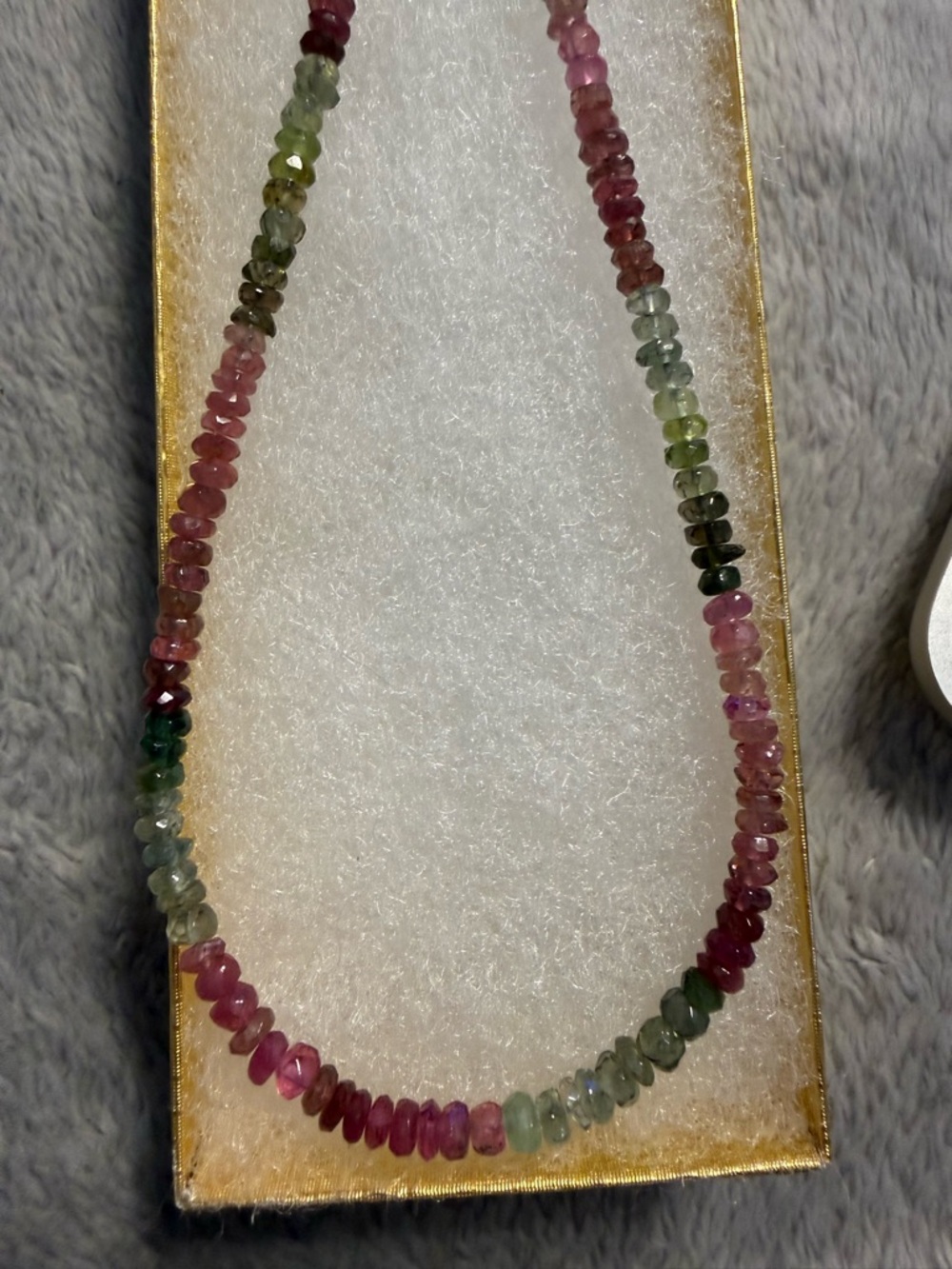 Multicolor Rainbow Tourmaline Bead Necklace - Approximately 16 inches